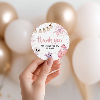 Étiquette de faveur de sorcière rose pour un anniv