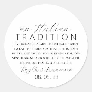 Étiquette de faveur de tradition de mariage aux am