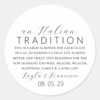 Étiquette de faveur de tradition de mariage aux am