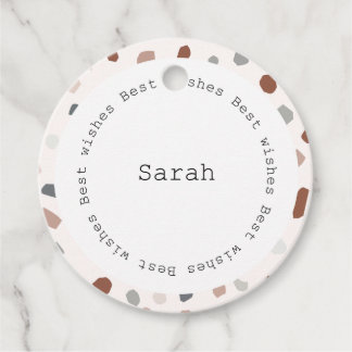 Étiquette de faveur personnalisée - Terrazzo moder