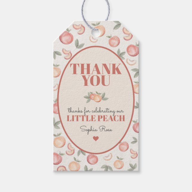 étiquette de faveur pour pêche douce pour annivers (Devant)