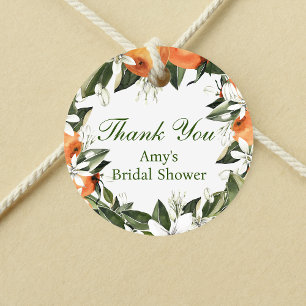 Étiquette de faveur ronde Orange Main Squeeze
