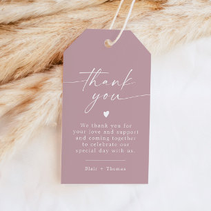 Étiquette de faveur Rose Poussiéreuse Rouge Blush