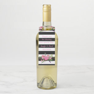 Étiquette de favori de bouteille de vin à rayures