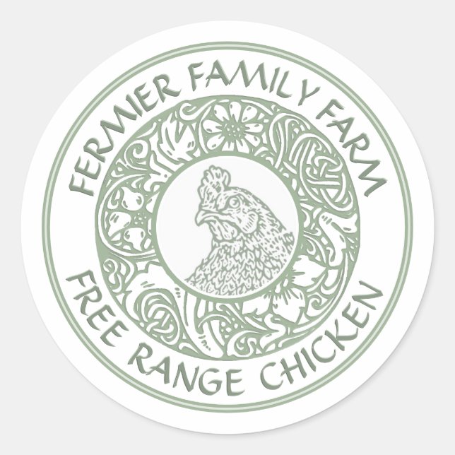 Étiquette de ferme modifiable Pièces de poulet de  (Devant)