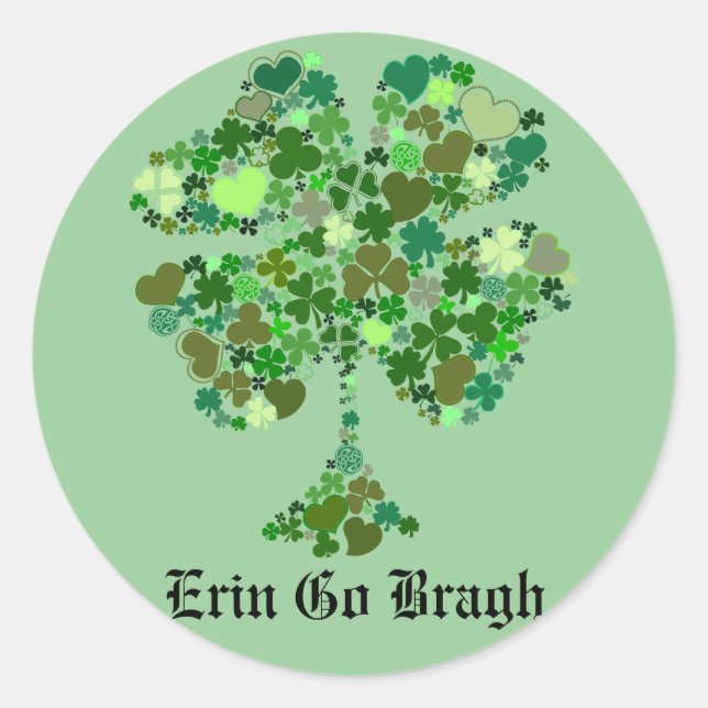 Étiquette de fermeture à quatre feuilles Erin Go B (Devant)