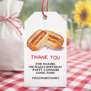 Étiquette de fête d'anniversaire Hot Dog – Pique-n