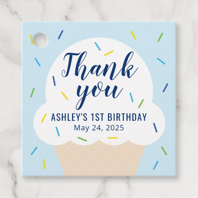 Étiquette de fête de glace pour garçon (Devant)