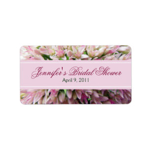 Étiquette de Fête des mariées de bouquet rose en B
