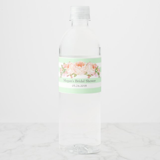 Étiquette de Fête des mariées Florale à l'aquarell (Devant)