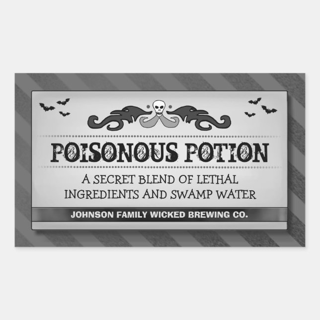 Étiquette de fête d'Halloween ou de boisson Black  (Devant)
