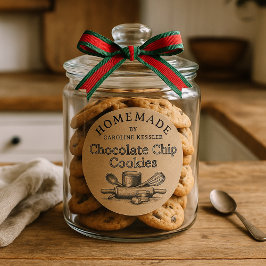 Étiquette de feuille de biscuits aux pépites de ch