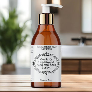 Étiquette de flacon de cosmétiques à cadre vintage