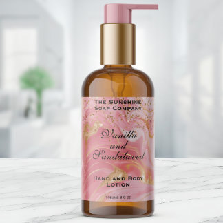 Étiquette de flacon de cosmétiques avec paillettes