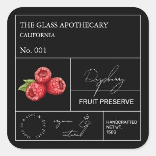 Étiquette de framboise apothecaire
