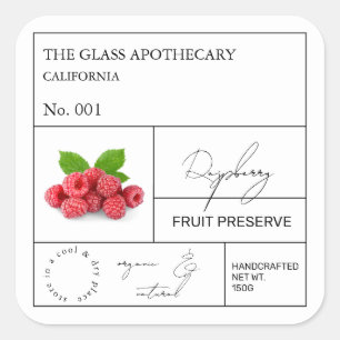 Étiquette de framboise apothecaire
