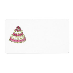 Étiquette de gâteau mariage