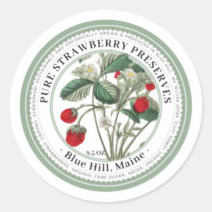 Étiquette de gelée avec fraises Vintages