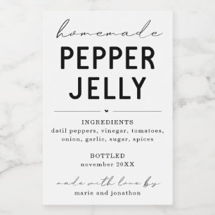 Étiquette de gelée de poivre maison personnalisé