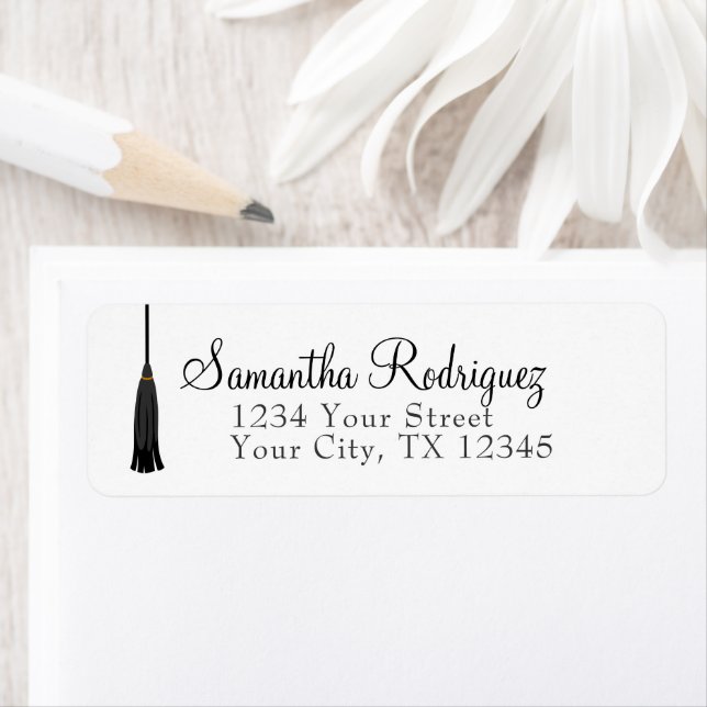 Étiquette de graduation de la marguerite noire (En situation)