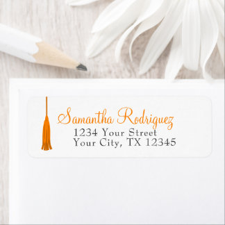 Étiquette de graduation Orange Tassel