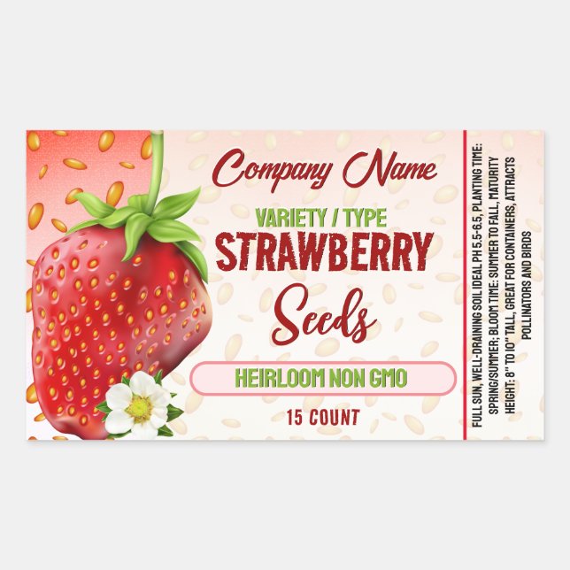 Étiquette de graines de fraise (Devant)