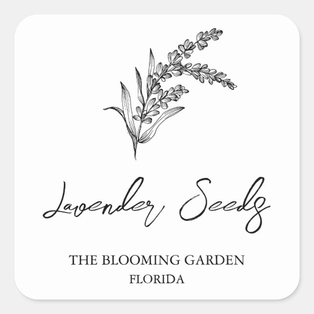 Étiquette de graines de lavande (Devant)