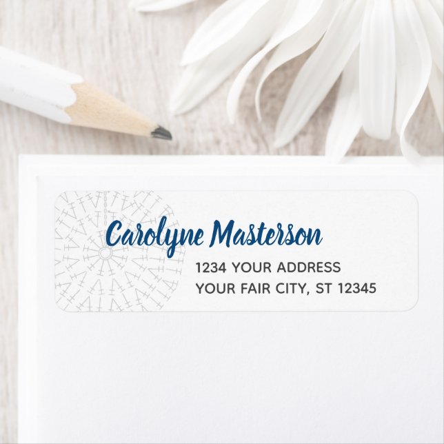 Étiquette de graphique crochet bleu classique (En situation)