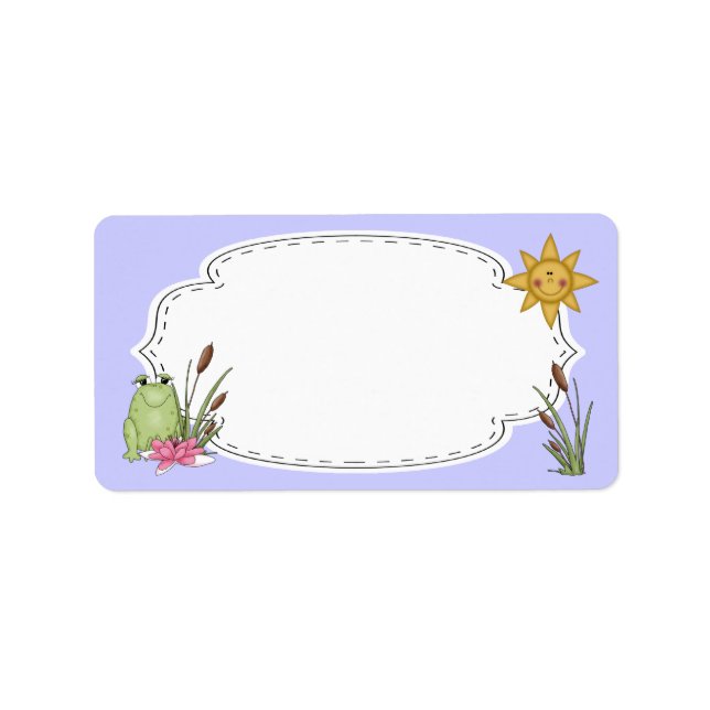 Étiquette de grenouilles et de cattails (Devant)