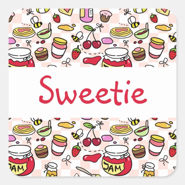 Étiquette de jam avec texte (texte modifiable) (Devant)