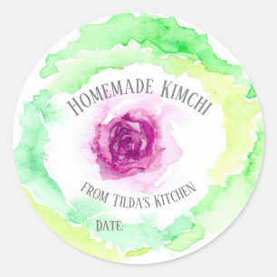 Étiquette de jarre de canne à chou Kimchi maison