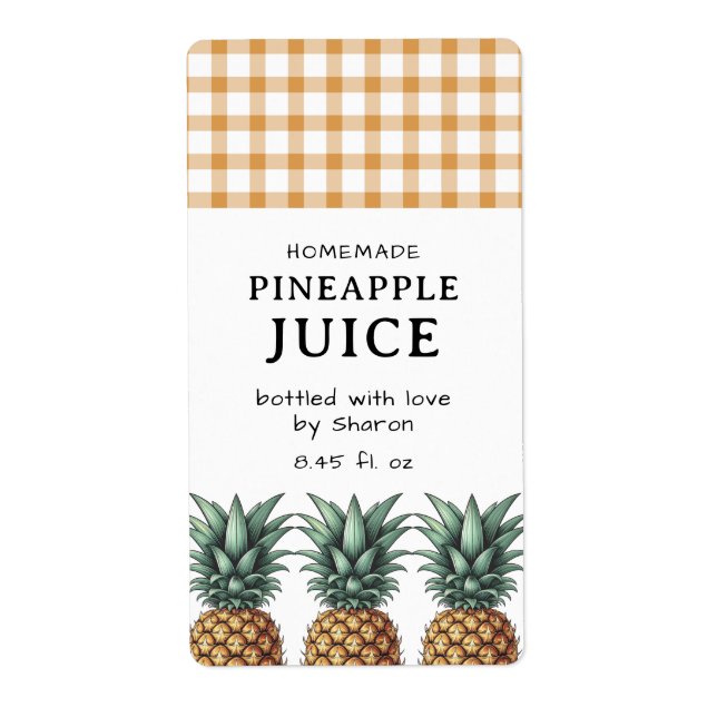 Étiquette de jus d'ananas (Devant)