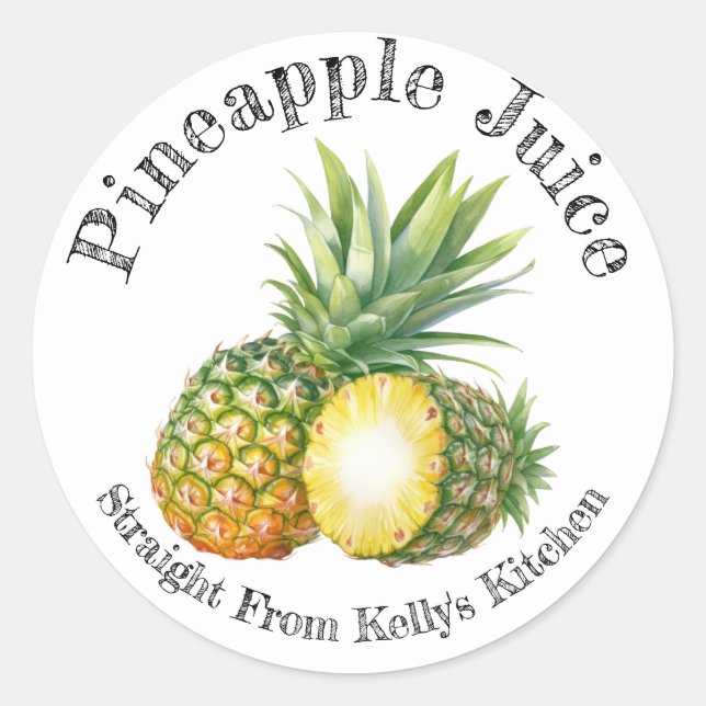 Étiquette de jus d'ananas pour entreprise de mise  (Devant)