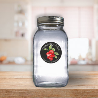 Étiquette de jus de canneberge pour entreprise de
