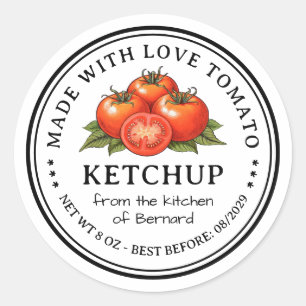 Étiquette de ketchup de tomate fait maison en cons