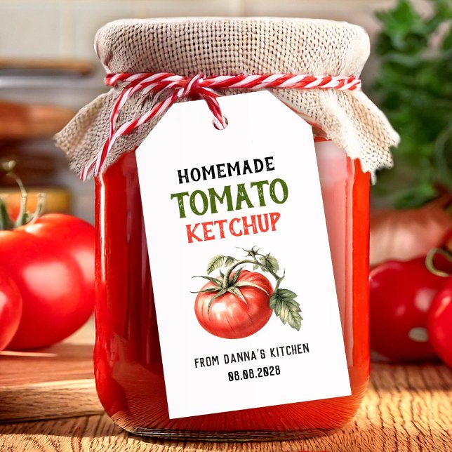 Étiquette de ketchup tomate avec tomate rouge (Créateur téléchargé)