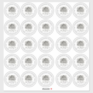 étiquette de la boîte de miel Mason à grande bouch