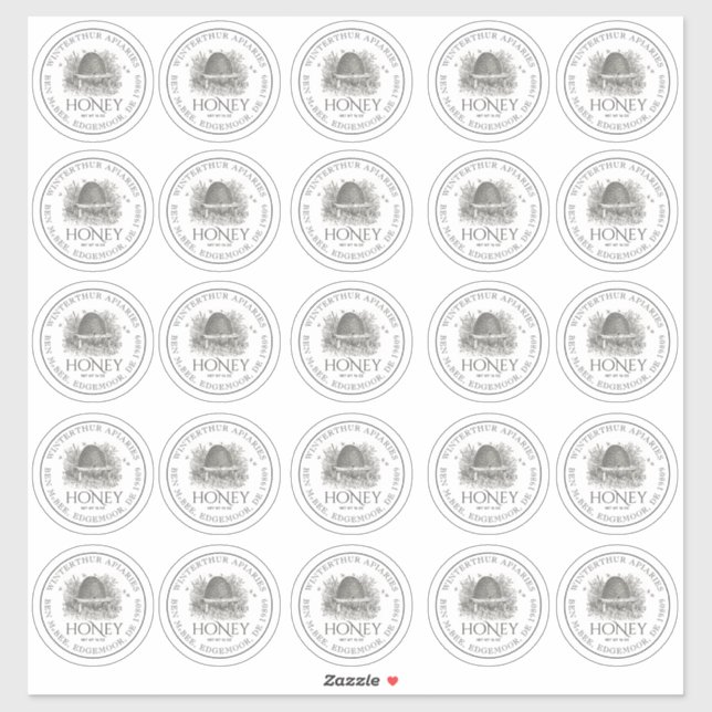 étiquette de la boîte de miel Mason à grande bouch (Feuille)