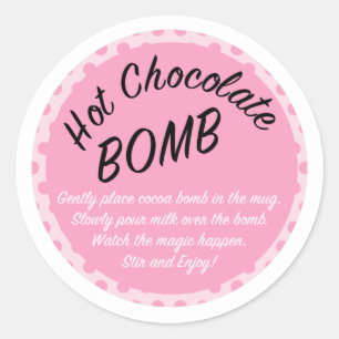 Étiquette de la bombe de cacao rose chaud, chocola