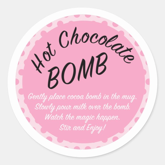 Étiquette de la bombe de cacao rose chaud, chocola (Devant)