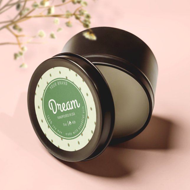 Étiquette de la bougie verte rétro (Créateur téléchargé)