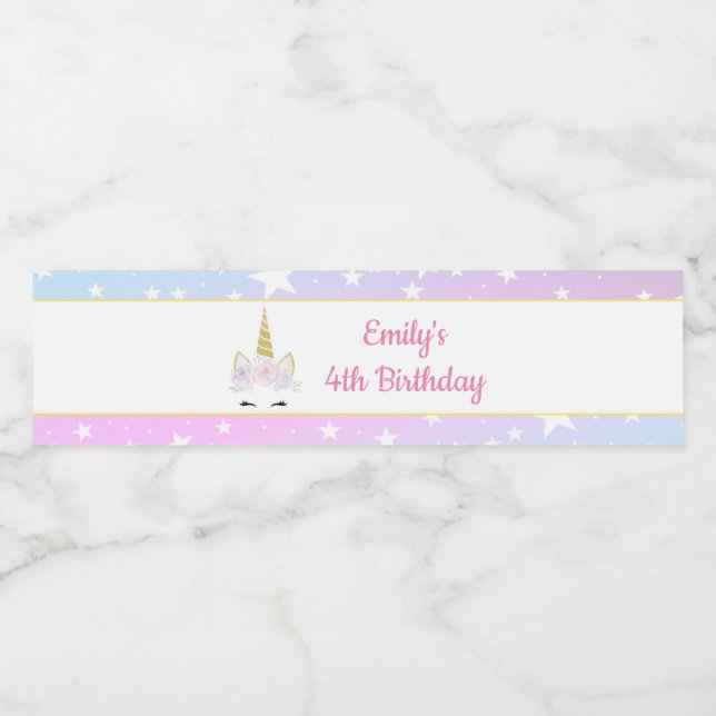 étiquette de la bouteille d'anniversaire des stars (Étiquettes simples)