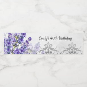 Étiquette de la bouteille d'anniversaire en argent