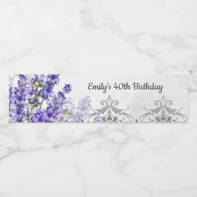 Étiquette de la bouteille d'anniversaire en argent (Étiquettes simples)