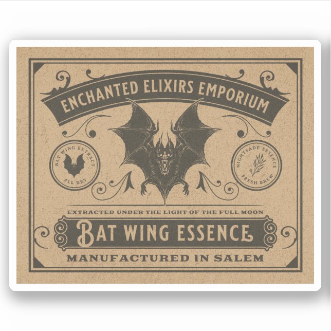 Étiquette de la bouteille d'apothèque d'Halloween  (Devant)