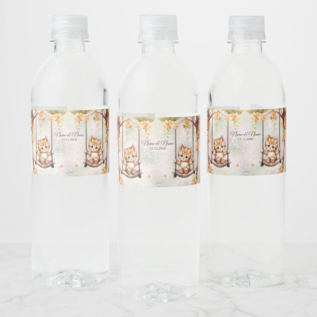 Étiquette de la bouteille d'eau à coudre Kitten (Bouteilles)