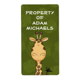 Étiquette de la plaque d'immatriculation Giraffe
