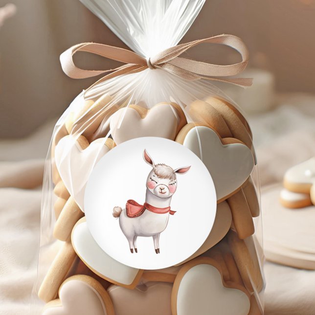 Étiquette de la Saint-Valentin lama mignon (Créateur téléchargé)