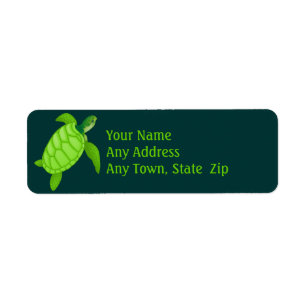 Étiquette de la tortue verte
