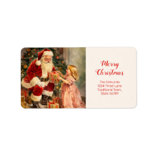 Étiquette de l'adresse de déclaration de Père Noël
